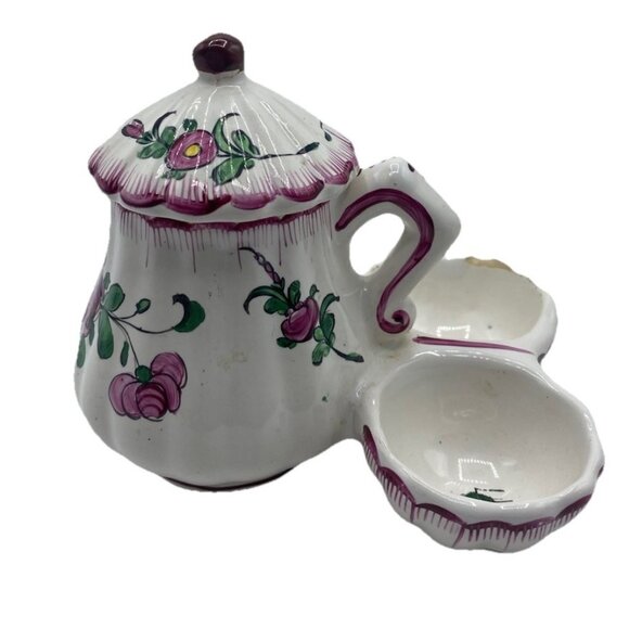 Henri Chaumeil Antique French Earthenware Condiment Relish Dish Signed 1920s - Picture 1 of 16
